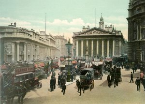 De Royal Exchange en Bank of England, ca. jaren 1900