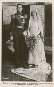 Huwelijk van Kroonprins Gustaf Adolf van Zweden en Lady Louise Mountbatten, 1923 door F.A Swaine