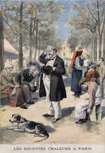 De recente hittegolven in Parijs - in Le petit Journal van 22/09/1895 door F.L. and Tofani Oswaldo  Meaulle