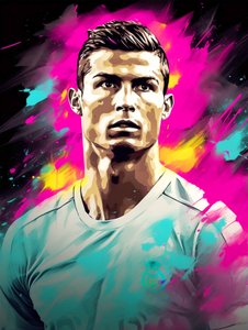 Abstract schilderij, Cristiano Ronaldo door F. Abderrahim