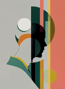Abstract minimalistisch mannenportret