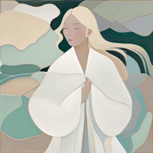 Portret van een mooie blonde vrouw door F. Abderrahim