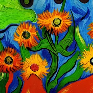 Impressionistische bloemen door F. Abderrahim