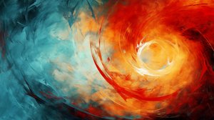 Oranje en blauw door F. Abderrahim