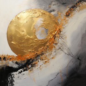 Zilver & gouden kunst schilderij, digitale fijne kunstafdrukken