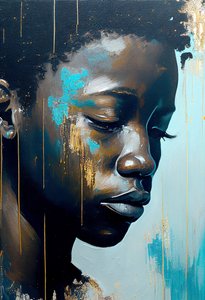 Abstract jonge Afrikaanse man door F. Abderrahim