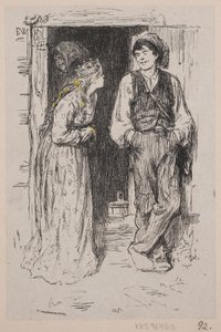 Illustratie voor "Askeladden die de prinses aan het lachen maakte" door F. Hendriksen