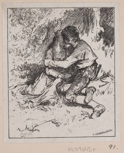 Illustratie voor "Gjæte Kongens Harer" door F. Hendriksen
