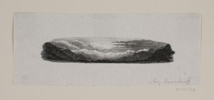 Vignet. Besneeuwde Bergen
