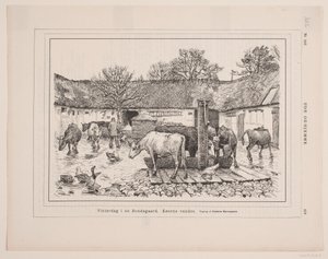 Winterdag op een Boerderij door F. Hendriksen