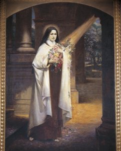 Theresia van Lisieux, 20e eeuw (muurschildering) door F. Roytelet