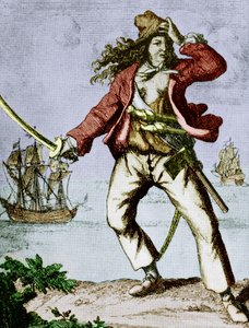 Mary Read (1690-1720) Engelse vrouwelijke piraat (gravure) door F. Wentworth