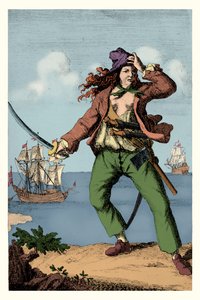 Mary Read - Engelse vrouwelijke piraat (gravure)