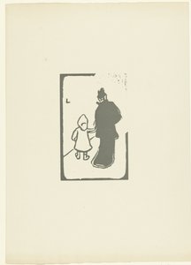 Wandelende vrouw met kind aan hand door Fabien Launay