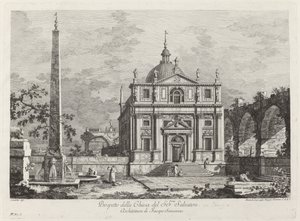 Aanblik van de Kerk van de Heilige Verlosser door Fabio Berardi after Canaletto