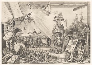 Surrealistische voorstelling door Fabius von Gugel (signed by artist)