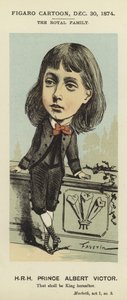 Karikatuur van Prins Albert Victor door Faustin