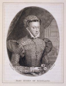 Mary Queen of Scots (1542-87), gegraveerd door George Vertue (1684-1756) door Federico (after) Zuccaro