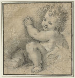 Christuskind met de hand van Maria