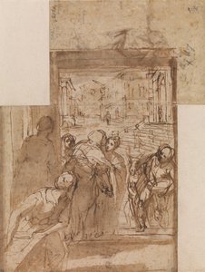 Compositiestudie voor de Visitatie door Federico Barocci