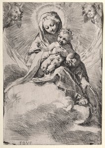 Madonna in de wolken door Federico Barocci