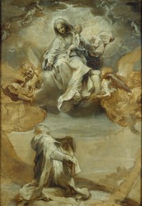 Sint Dominicus de Guzman ontvangt de rozenkrans, ca. 1588 door Federico Barocci