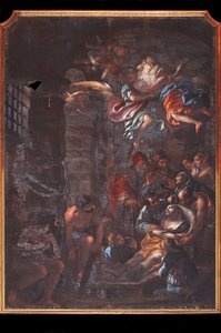 De dood van St. Roch in een gevangeniscel in Arona door Federico Bianchi