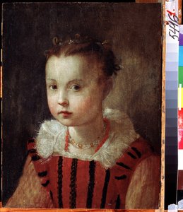 Portret van een klein meisje door Federico Fiori Barocci or Baroccio