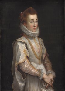 Portret van een jonge dame door Federico Fiori Barocci or Baroccio