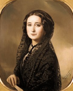 Portret van de Spaanse dichter Carolina Coronado