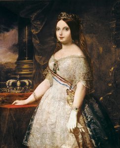 Koningin Isabella II van Spanje (Isabella van Bourbon) (Isabel II van Borbon, 1830-1904) Schilderij door Federico MADRAZO door Federico de Madrazo y Kuntz