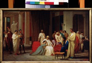 De lezing van de doodvonnis van de Romeinse senator Publius Clodius Thrasea Paetus in 66 na Christus