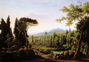 Uitzicht op de Villa van Hadrianus bij Rome