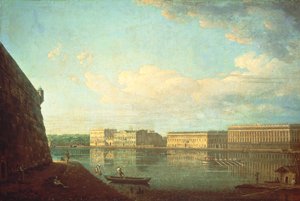 De Paleiskade gezien vanaf de Peter en Paul Vesting, Sint-Petersburg