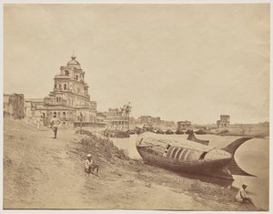 Chutter Manzil Paleis, met de Koningsboot in de Vorm van een Vis door Felice A. Beato