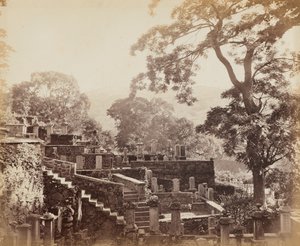 Japans tempelkerkhof, Shuntoji, Nagasaki door Felice A. Beato