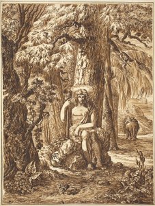 Johannes de Doper in de wildernis door Felice Albites