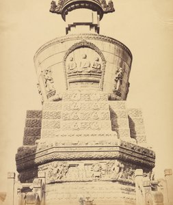 Architectonisch uitzicht op de Lama-tempel bij Peking, oktober 1860