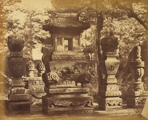 Interieur van het graf bij het depot bij Peking, oktober 1860 door Felice Beato