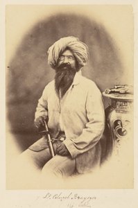 Luitenant-kolonel Braysyer. [14e Sikhs door Felice Beato