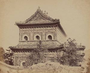 Het grote keizerlijke porseleinen paleis Yuen Min Yuen, Peking, 18 oktober 1860