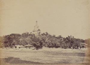 De grote pagode in het keizerlijk winterpaleis, Peking, 29 oktober 1860 door Felice Beato