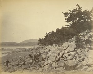 Het eiland Boisee. De ankerplaats van de Amerikaanse Aziatische vloot. door Felice Beato