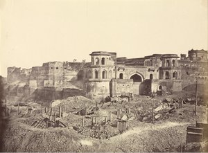 De Mucha Bawn, of de Oude Citadel van Lucknow door Felice Beato