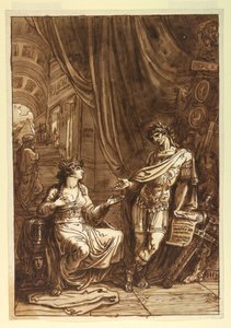 Tekening, Cleopatra pleit met O, ca. 1820 door Felice Giani