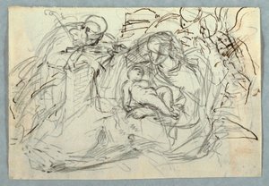 Tekening, Heilige Familie, 1800-1825 door Felice Giani