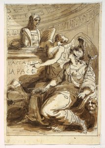 Tekening, Monument voor een Accademia della Pace, 1810-20 door Felice Giani