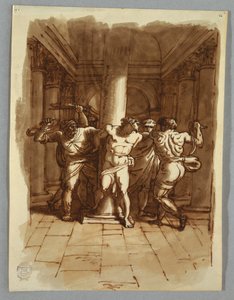 Tekening, Schetsboekpagina door Felice Giani
