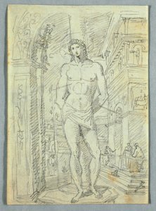 Tekenen, Studies van vrouwen- en kinderhoofden en handen, 1810-20 door Felice Giani