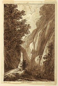 Tekening, De weg naar Caprarola, ca. 1813 door Felice Giani